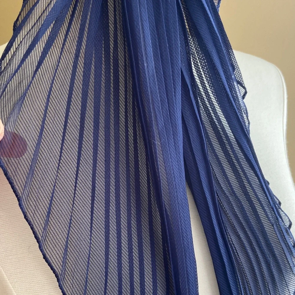 Game Day‎ Navy Blue Pleated Pony Tail Scarf NWT